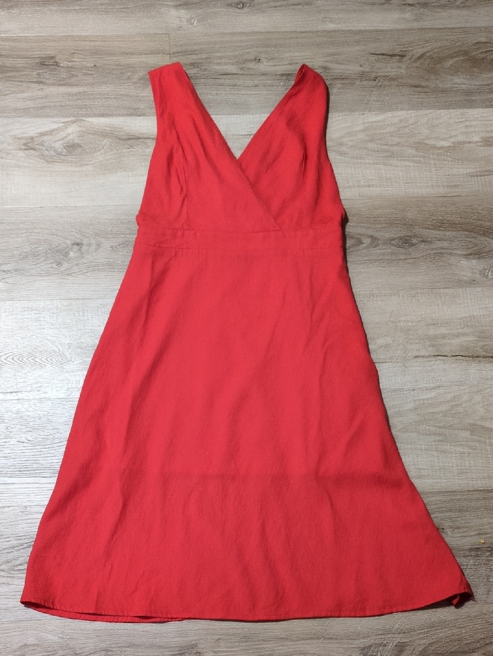 Lumiere Bright Orange V-Neck Midi Dress